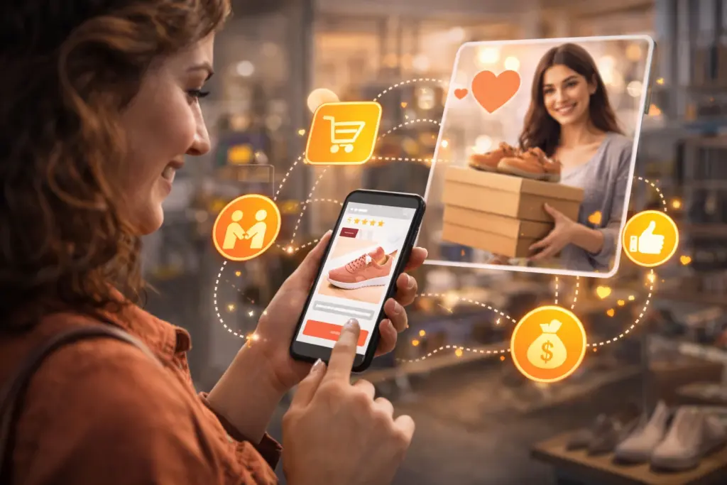 Visual feedback convincing customer to make the purchase 